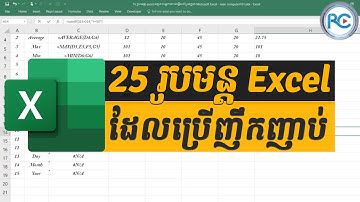 រូបមន្តexcel - ២៥ រូបមន្ត Excel ដែលប្រើញឹកញាប់ | រៀនexcelវគ្គដំបូង