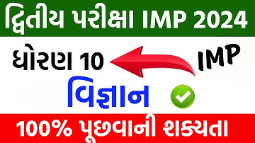 Std 10 Science second Exam IMP 2024 | Dhoran 10 vigyan dwitiya Pariksha IMP question 2024 |