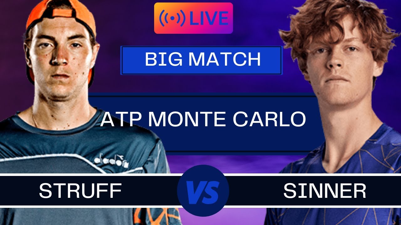 ATP LIVE JANNIK SINNER VS JAN LEANARD STRUFF ATP MONTE CARLO OPEN 2024