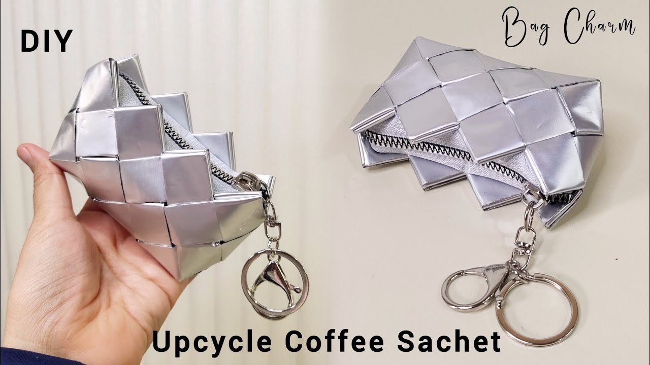 Плетеная сумочка-подвеска из кофейных обёрток своими руками | Мастер-класс по плетению