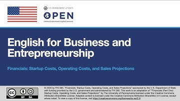 Startup Costs, Operating Costs, and Sales Projections (Business English)