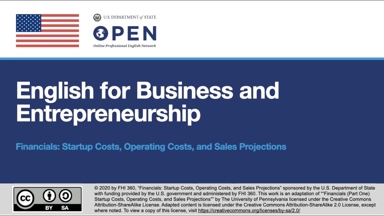 Startup Costs, Operating Costs, and Sales Projections (Business English) - YouTube