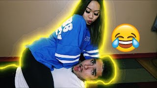 STOMACH SITTING CHALLENGE!!! (SHE FARTED) STOMACH SITTING CHALLENGE!!! (SHE FARTED)