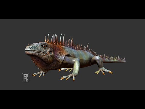 Iguana 3d model turnaround  Mudbox sculpting
