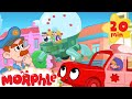 My Red Police Car in: The Bandits are not Bandits Anymore? - Morphle the superhero videos for Kids!