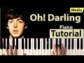 Como tocar "Oh! Darling"(The Beatles) - Piano tutorial, partitura y Mp3