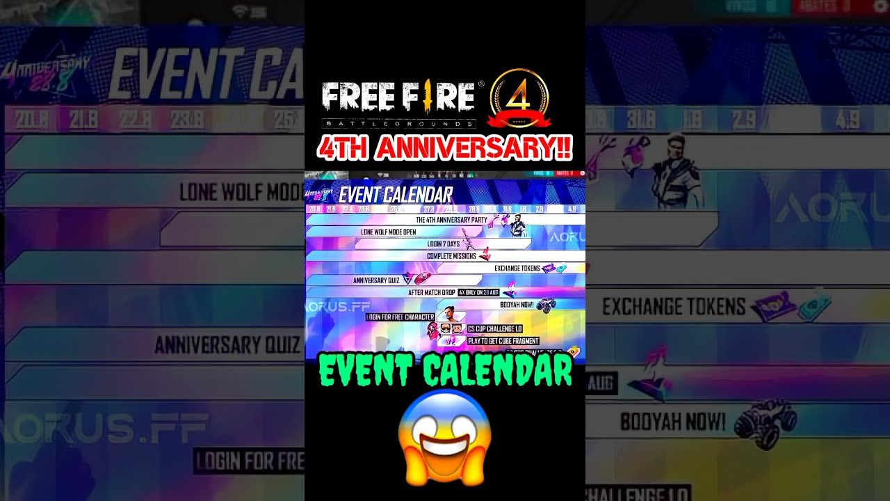 4th Anniversary Event Calendar Free Fire 