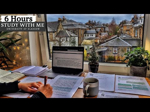 6 HOUR STUDY WITH ME | Background noise, 10-min break, No Music, Study with Merve
