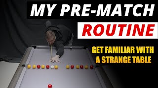 My pre-match routine, get used to a strange table before a match | 8 Ball pool tips and techniques