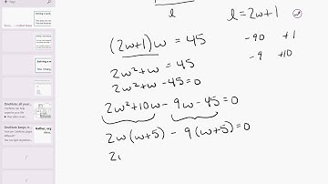 03 01 Solving a word problem using a quadratic equation with rational roots