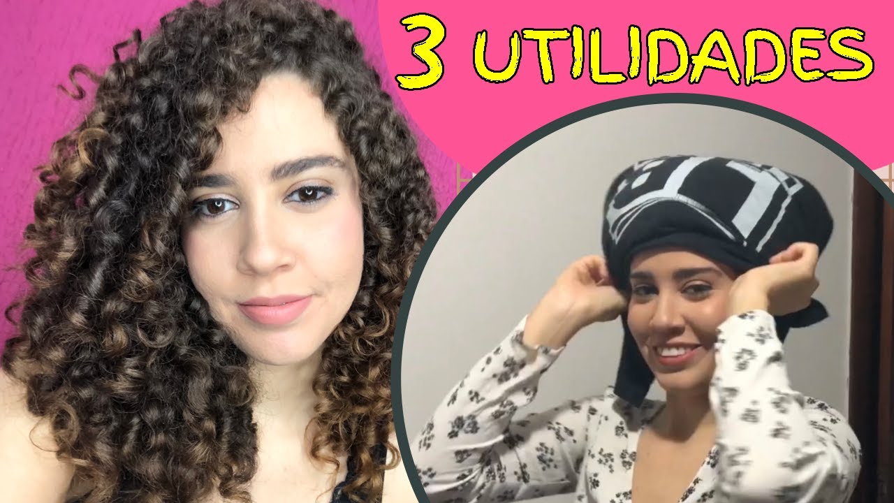 COMO FAZER TOUCA COM BLUSA DE ALGODÃO E 3 UTILIDADES PARA CABELOS CACHEADOS