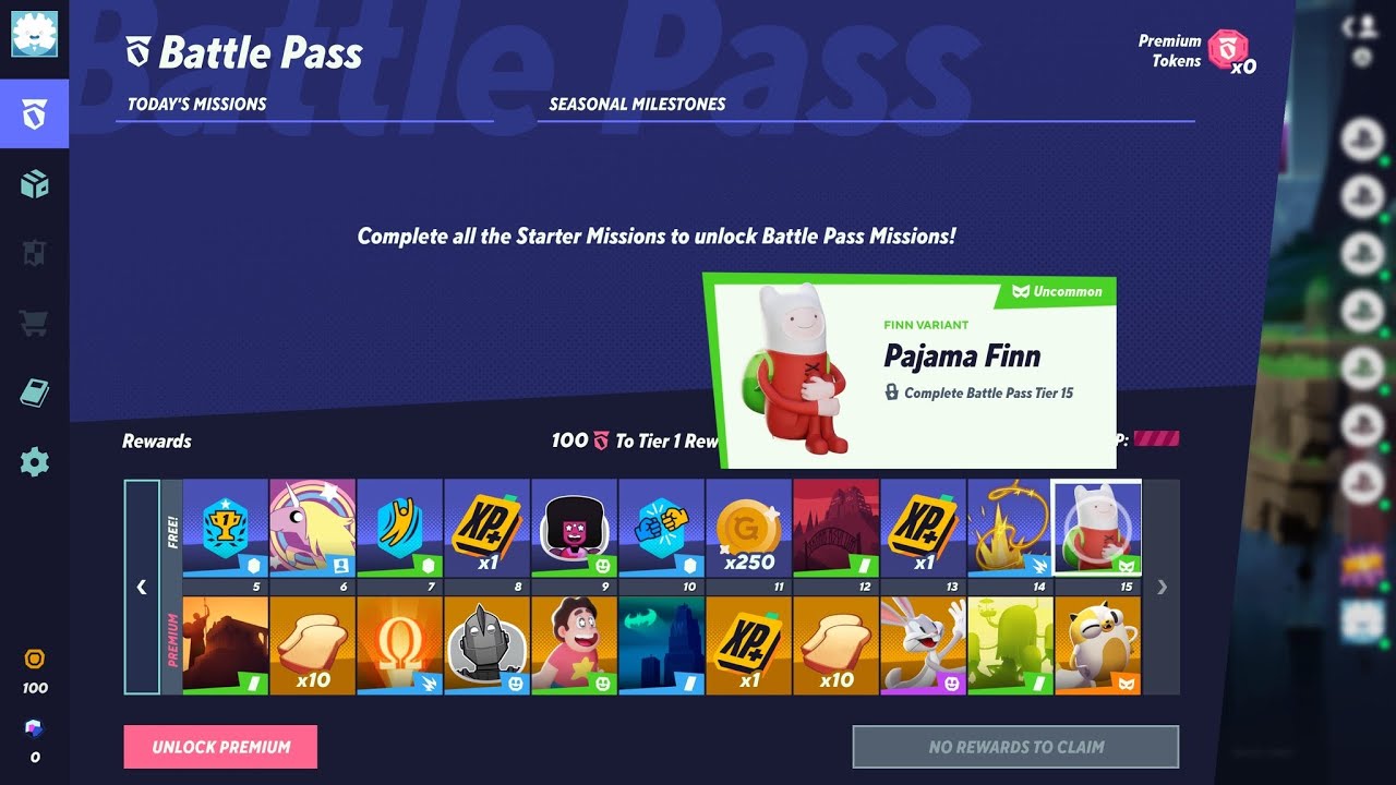 MultiVersus Preseason Battle Pass 1-15 All Tiers! (Max Tier) PaJama Finn (FREE!)