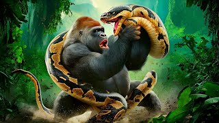 Silverback Gorilla vs African Rock Python Who Will Win Facts and Information About Gorilla & Python