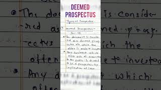 Deemed Prospectus | Types of Prospectus | b.com | m.com | shorts | punchnotes 11