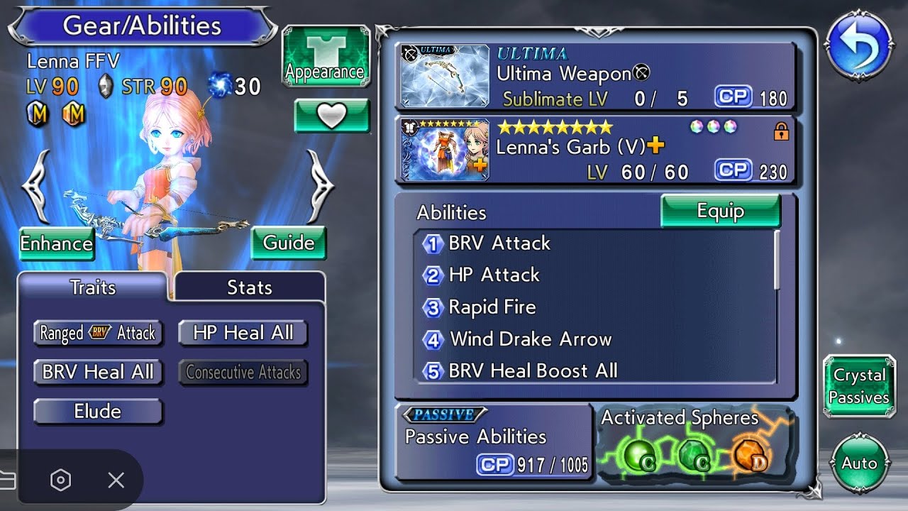 DFFOO (GL) Lenna FR animation.