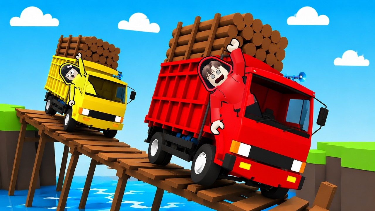 Yuta, Mio Dan Baby Celine Jadi Supir Truck Oleng Antar Barang || ROBLOX