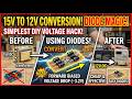 Drop Voltage Instantly! How to Convert 15V to 12V Using Diodes