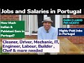 Portugal | Jobs and Salaries in Portugal | Salary for Chef, Bus Driver, Waiter & Builder in Portugal