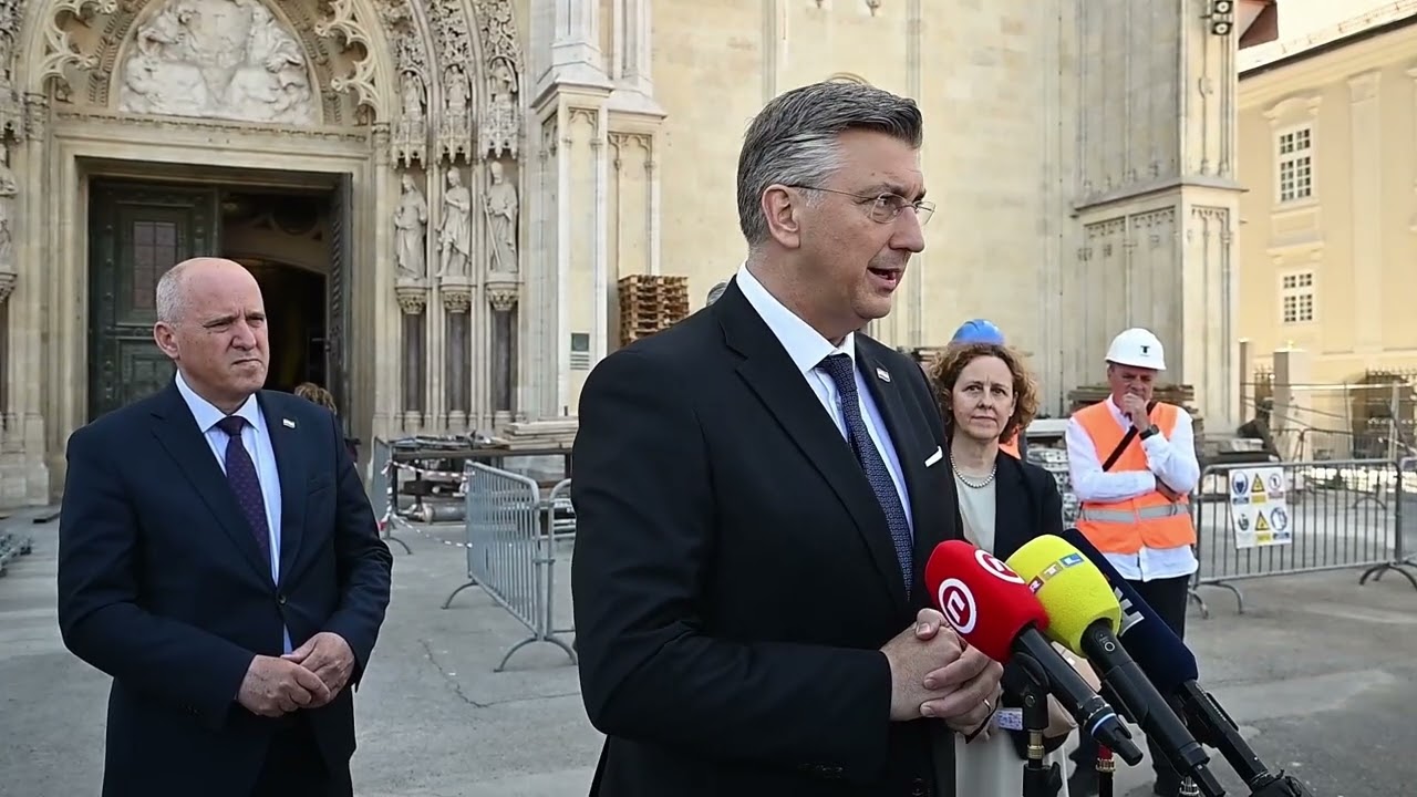 Andrej Plenković i Dražen Kutleša obisli radove na obnovi zagrebačke katedrale