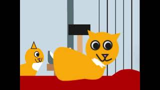 Bouncing cat meme made on (scratch jr) by 8 yr old 