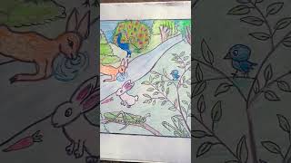 Forest Drawing Easy Nature Scenary Jangal With Wild Animals