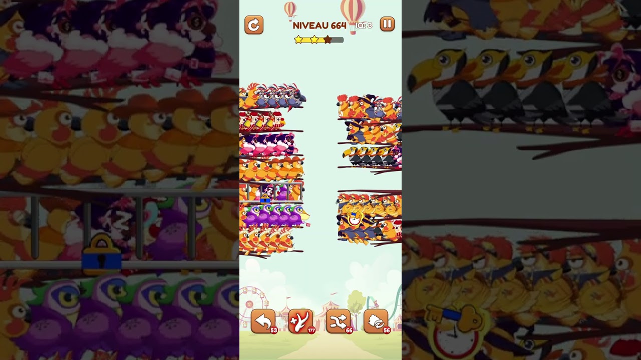 bird sort 2 color puzzle solution niveau 664 #games #gaming