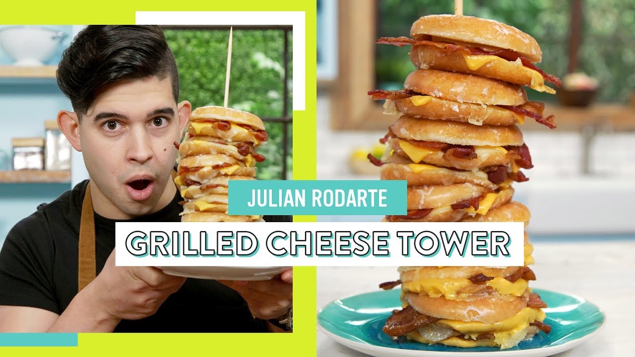 INSANE DONUT GRILLED CHEESE TOWER | Julian Rodarte | Tastemade