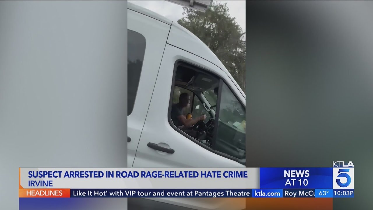 Suspect arrested in road rage hate crime incident in O.C. - YouTube