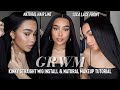 GRWM ♡ KINKY STRAIGHT WIG INSTALL WITH NO BABY HAIR + NATURAL MAKEUP TUTORIAL | Beauty Forever Hair