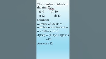 Number of ideals | Ring theory #mcq #algebra #shorts  #competitiveexams #limitbreakingtamizhaz