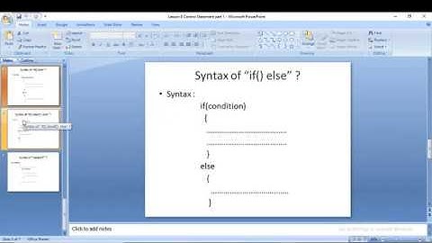Lesson 8 Control Statement  part 1