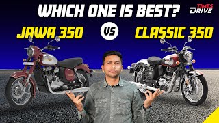 Jawa 350 vs RE Classic 350: Battle of the Retro Titans | Looks, Features & More | Hindi Comparison