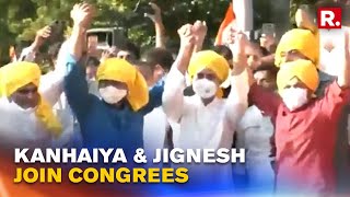 Kanhaiya Kumar & Jignesh Mevani join Congress in presence of Rahul Gandhi in Delhi | #shorts