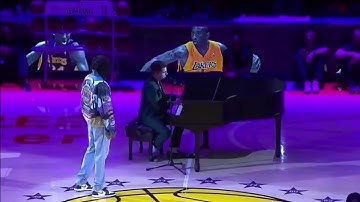 Wiz Khalifa and Charlie Puth performed "See You Again" during halftime to honor Kobe