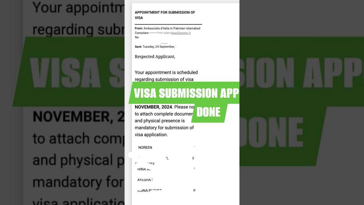 ITALIAN PASSPORT HOLDER VISA_SUBMISSION APPOINTMENT DONE🙂