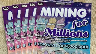 $100 MINING FOR MILLIONS PA SCRATCH TICKET SESSION!!!