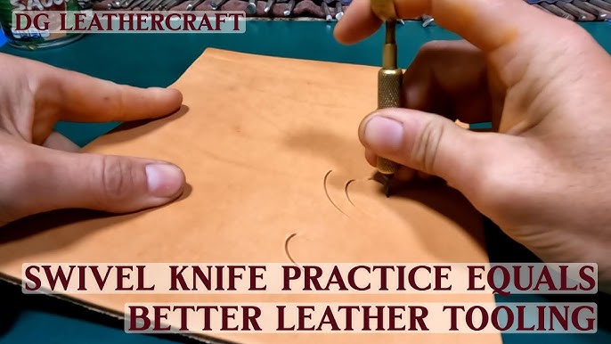 Leathercraft: Leather carving how to use a swivel knife - Leathercraft  Tutorial 