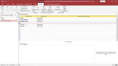 Primary Key pada Tabel - Microsoft Access