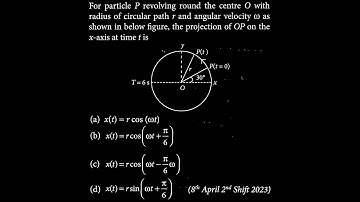 For particle P revolving round the centre O with radius of circular path r and angular  SW DTS 11 Q6