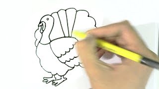 How To Draw A Hand Turkey Easy - Draw Easy