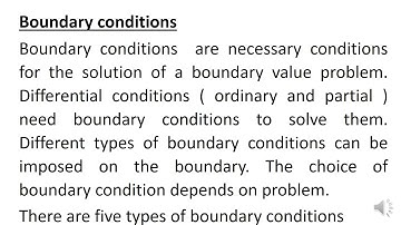 Different type of boundary conditions