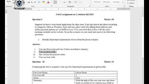 CS611 Assignment No 2 Solution Fall 2020 || Study Hub Official