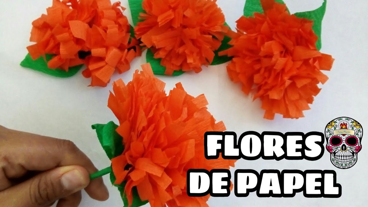 Flores de papel crepé cempasúchil YouTube