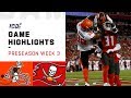 Browns vs. Buccaneers Preseason Week 3 Highlights | NFL 2019
