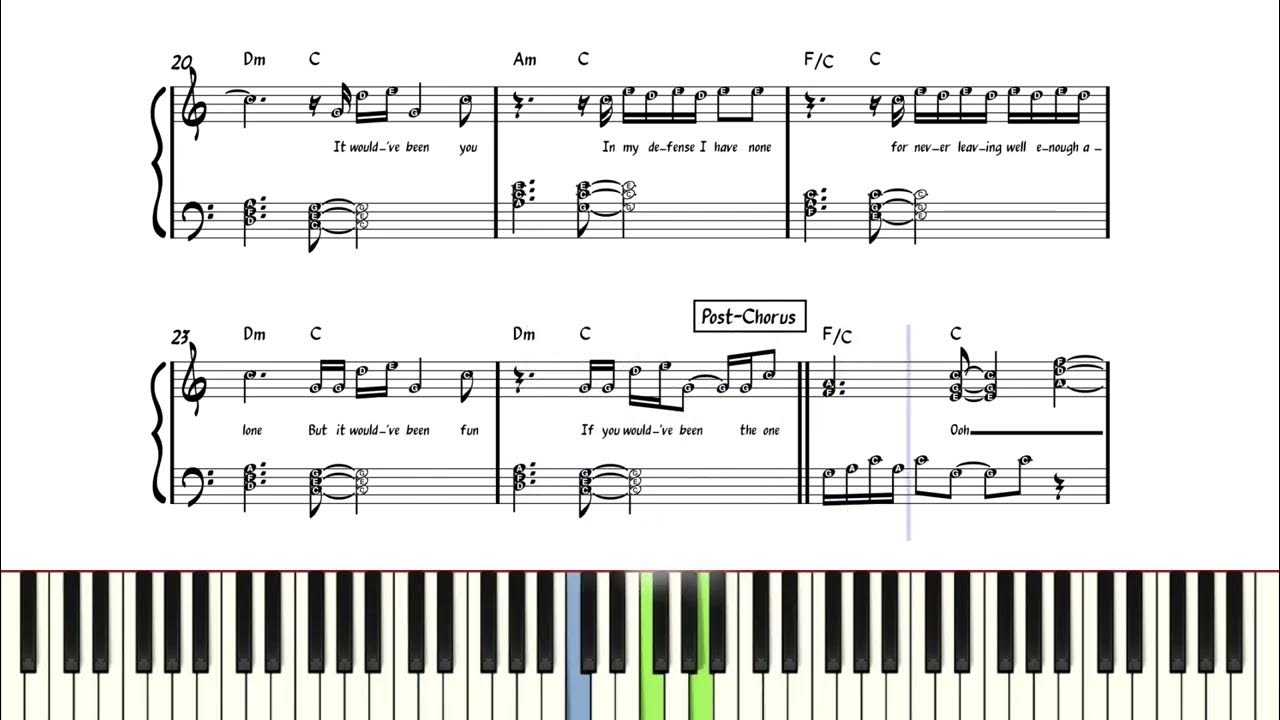 The 1 - Taylor Swift | Piano Sheet Music - YouTube