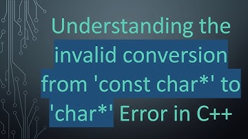 Understanding the invalid conversion from 