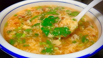 西紅柿雞蛋湯，最忌直接倒入雞蛋，學會一招，湯鮮味美，漂亮蛋花【阿朝哥美食】#西紅柿雞蛋湯 #蕃茄雞蛋湯 #蕃茄料理