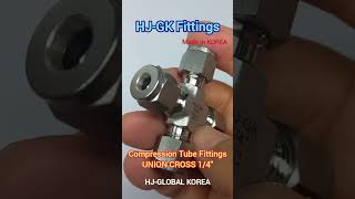 HJ-GK Fittings : UNION CROSS 1/4'  Compression Tube Fittings Made in KOREA  https://www.hj-gk.com