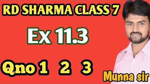 Ex 11.3 RD Sharma Qno 1 2 3 by ms classes munna sir chapra