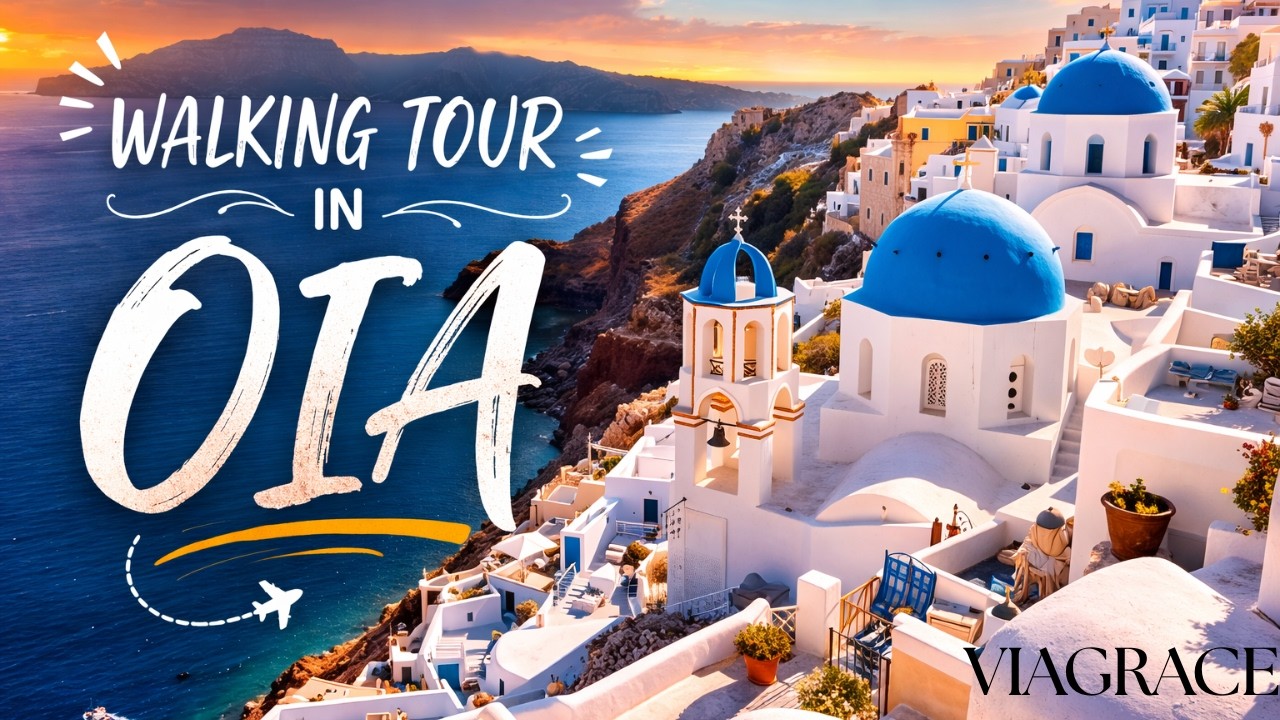 Oia Santorini Walk 4K 🇬🇷 | Stunning Cliffside Views & Blue Domes